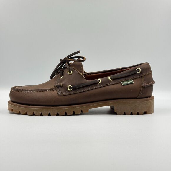 Sebago Mens 9.5 Brown Ranger Waxy Leather Boat Shoe Loafer Lug Sole Casual main image 8